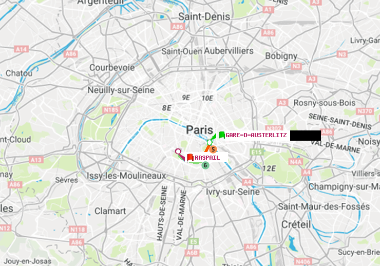 plan itinéraire ratp de Gare d