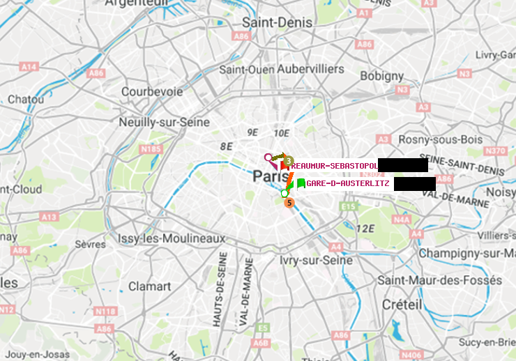 plan itinéraire ratp de Gare d
