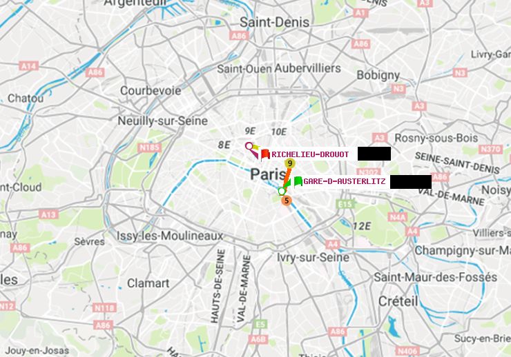 plan itinéraire ratp de Gare d