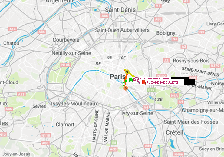 plan itinéraire ratp de Gare d