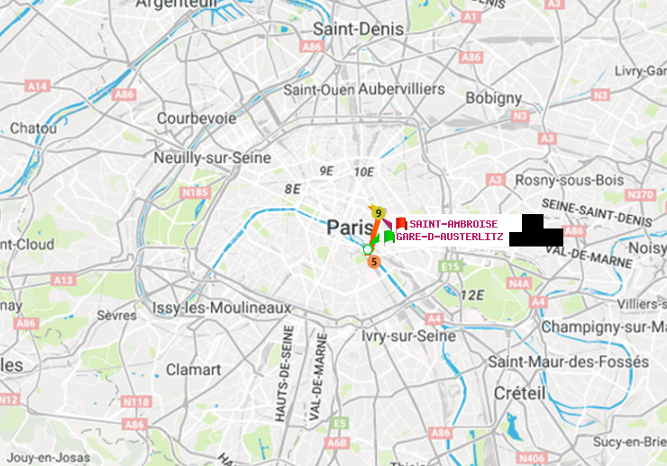 plan itinéraire ratp de Gare d