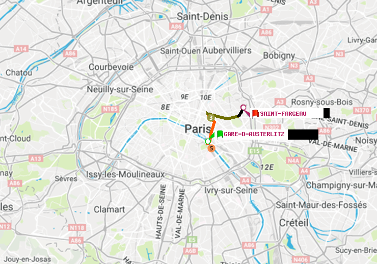 plan itinéraire ratp de Gare d