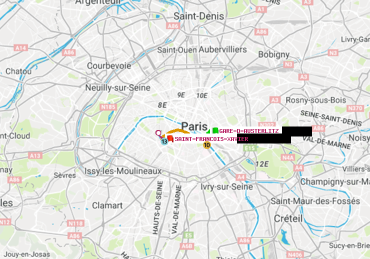 plan itinéraire ratp de Gare d