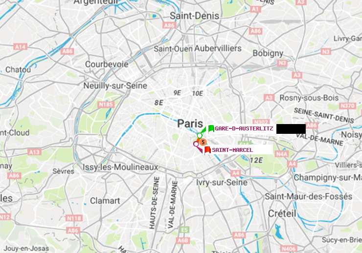 plan itinéraire ratp de Gare d
