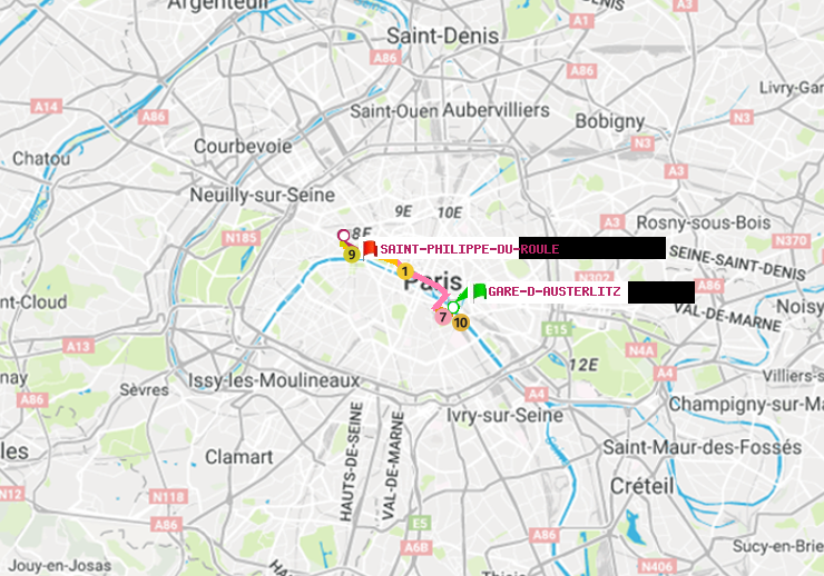 plan itinéraire ratp de Gare d