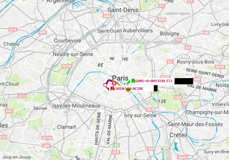 plan itinéraire ratp de Gare d