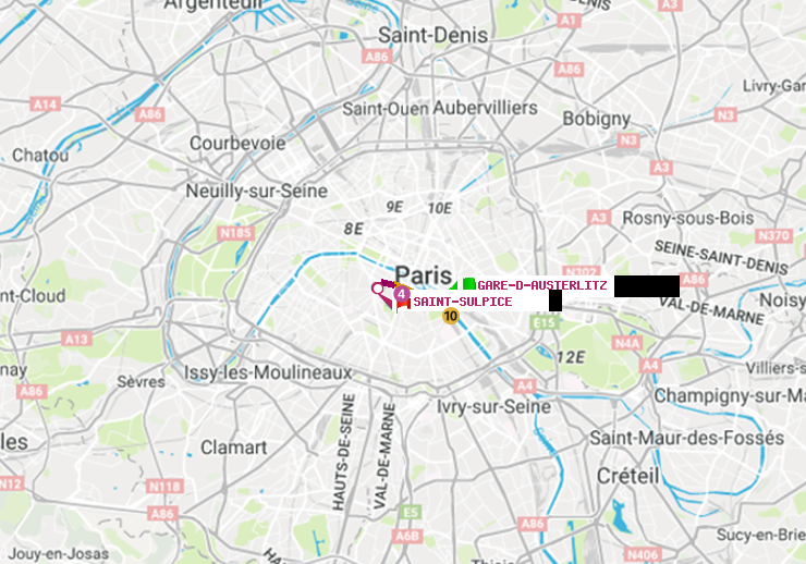 plan itinéraire ratp de Gare d