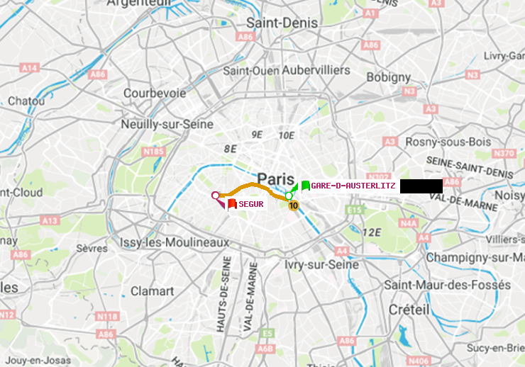 plan itinéraire ratp de Gare d