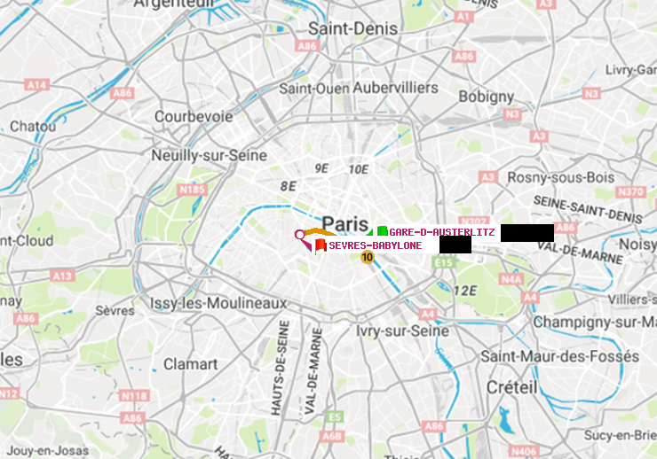 plan itinéraire ratp de Gare d