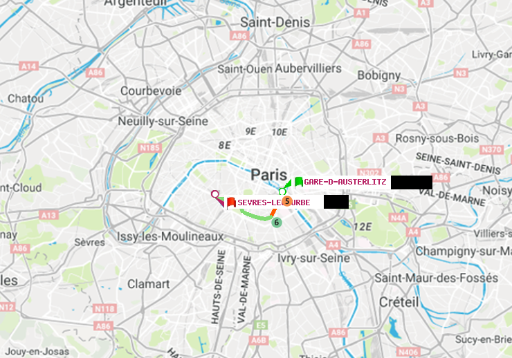 plan itinéraire ratp de Gare d