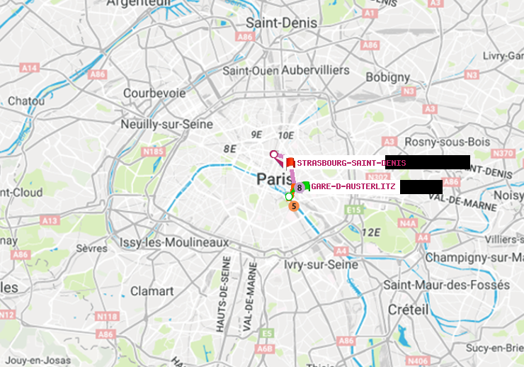 plan itinéraire ratp de Gare d
