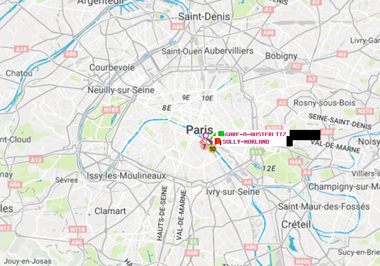 plan itinéraire ratp de Gare d