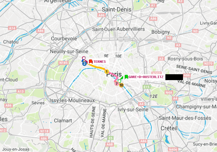 plan itinéraire ratp de Gare d