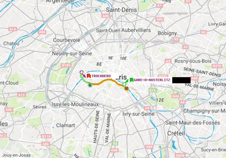 plan itinéraire ratp de Gare d