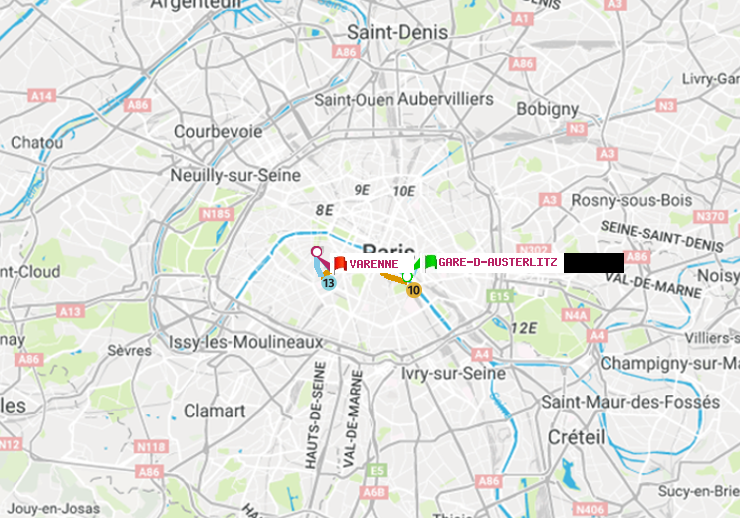 plan itinéraire ratp de Gare d