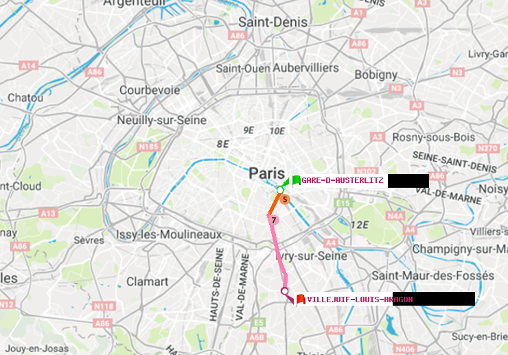plan itinéraire ratp de Gare d