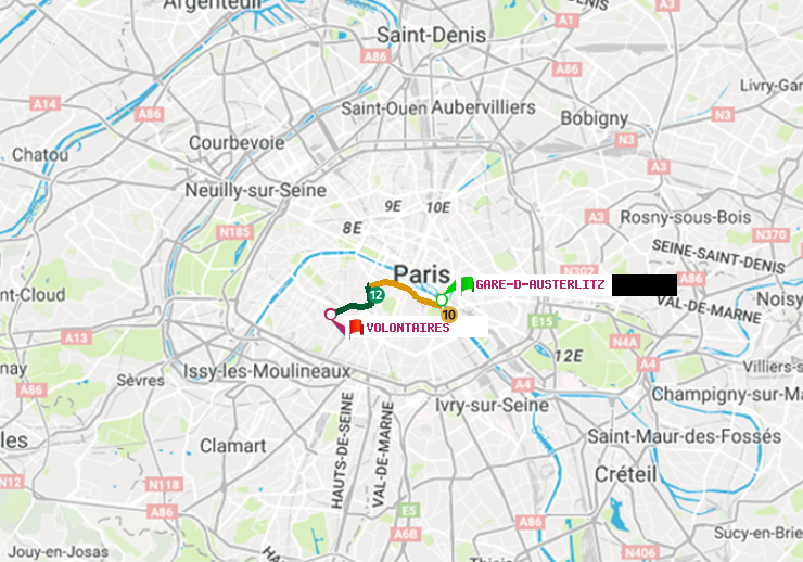 plan itinéraire ratp de Gare d