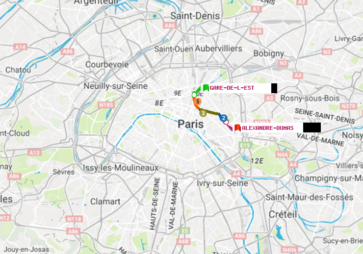 plan itinéraire ratp de Gare de l