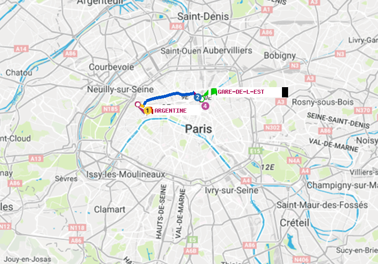 plan itinéraire ratp de Gare de l