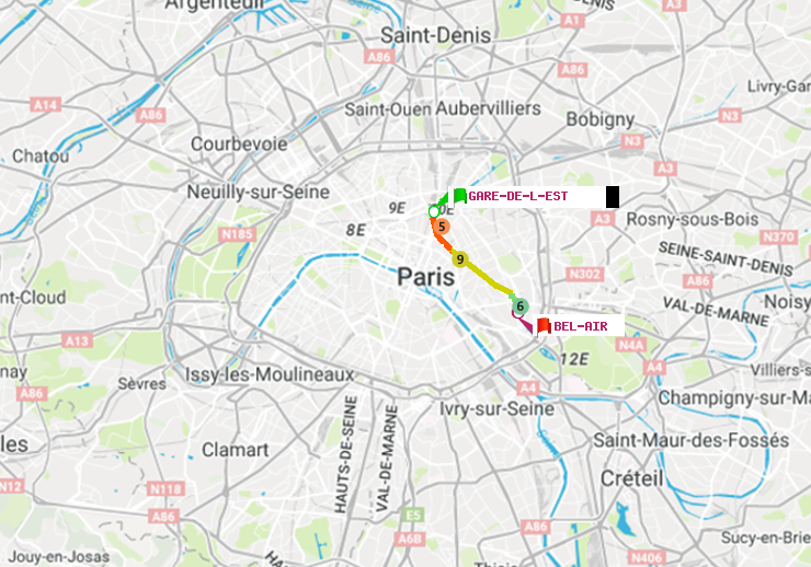 plan itinéraire ratp de Gare de l