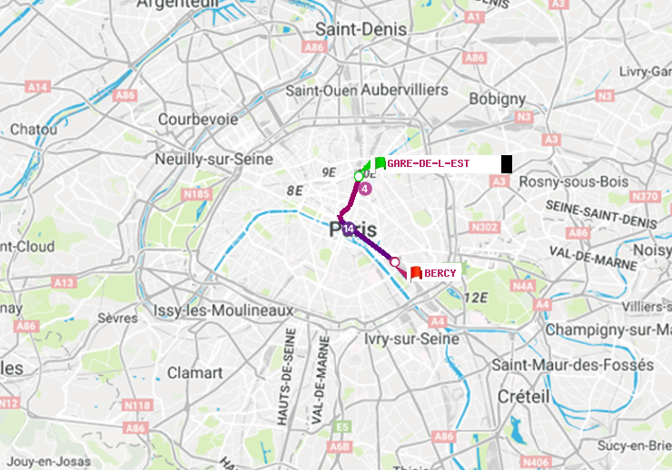 plan itinéraire ratp de Gare de l