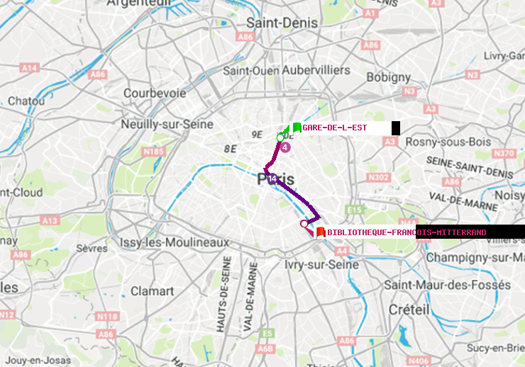 plan itinéraire ratp de Gare de l