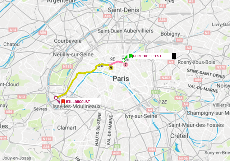 plan itinéraire ratp de Gare de l
