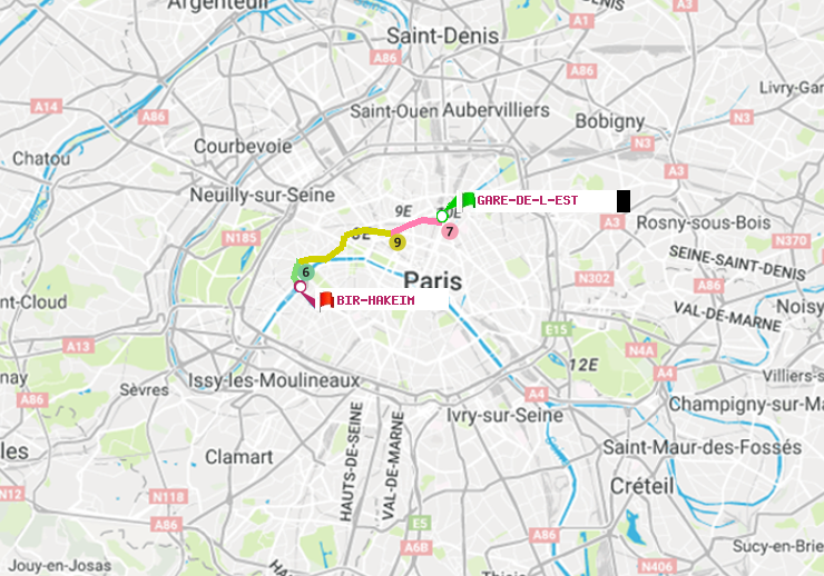 plan itinéraire ratp de Gare de l
