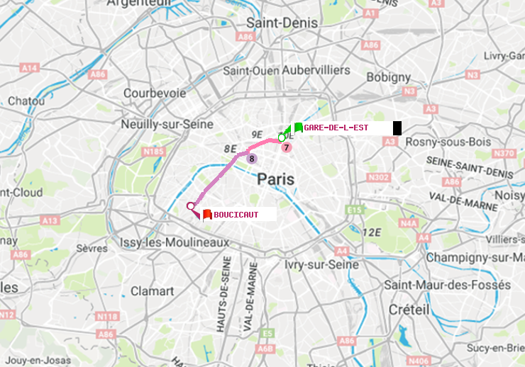 plan itinéraire ratp de Gare de l