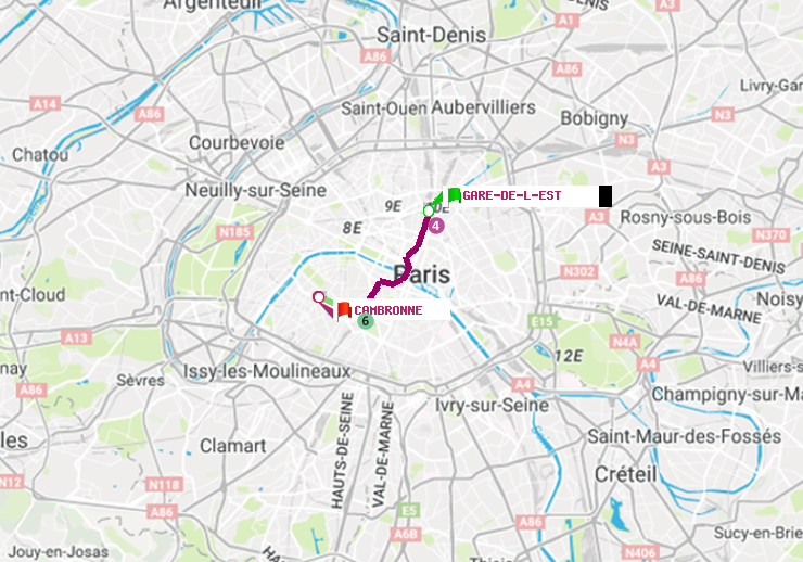 plan itinéraire ratp de Gare de l