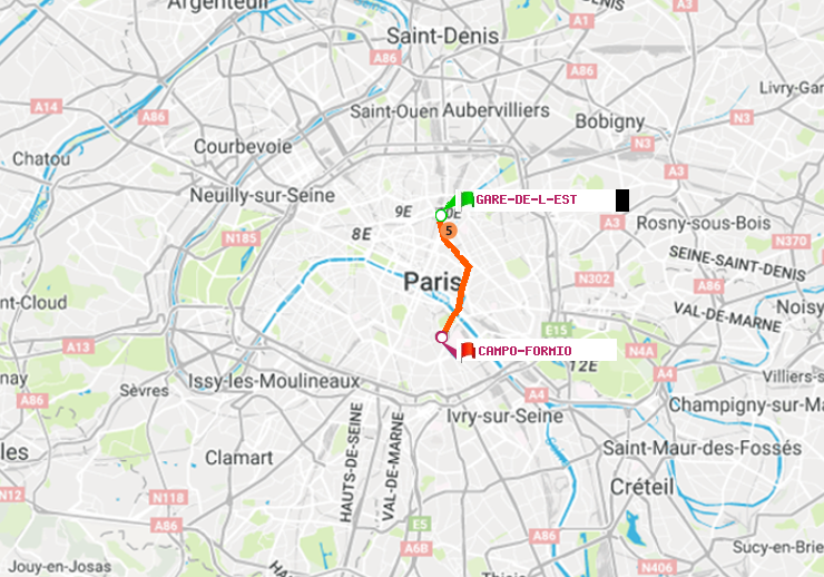 plan itinéraire ratp de Gare de l