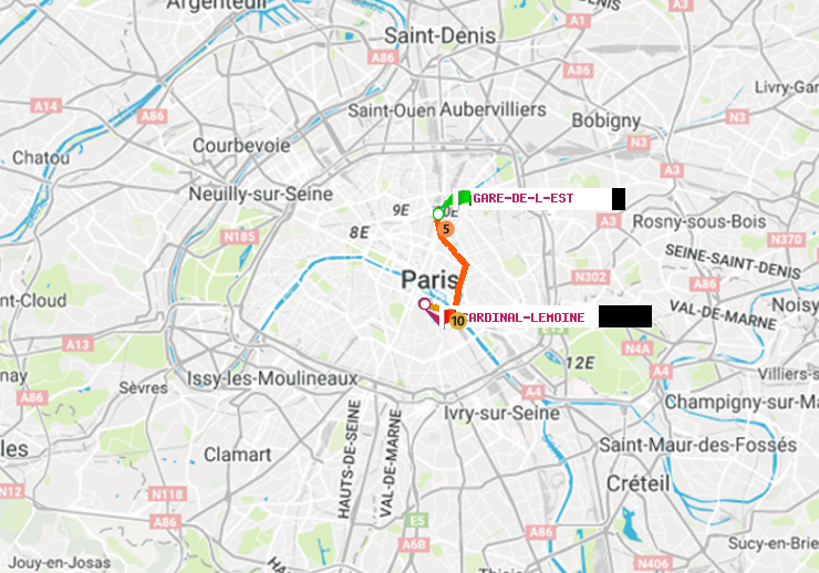 plan itinéraire ratp de Gare de l