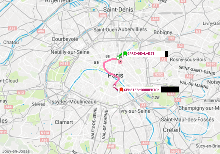 plan itinéraire ratp de Gare de l