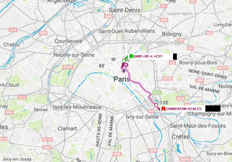 plan itinéraire ratp de Gare de l