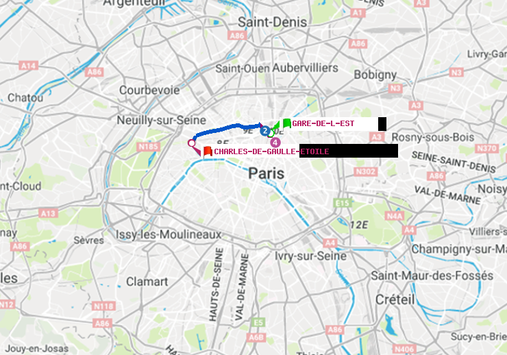plan itinéraire ratp de Gare de l