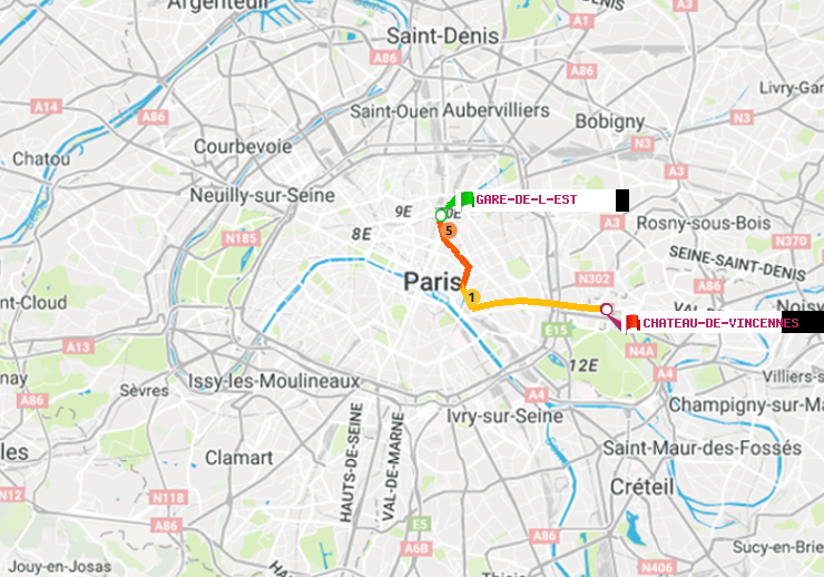 plan itinéraire ratp de Gare de l