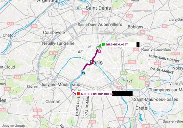 plan itinéraire ratp de Gare de l