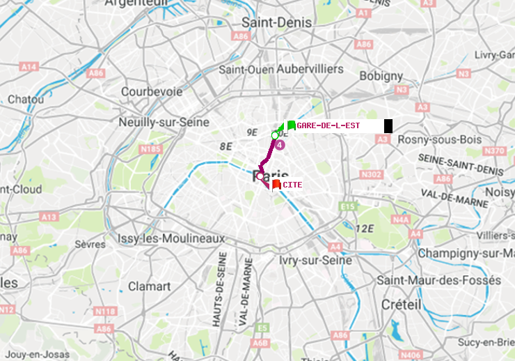 plan itinéraire ratp de Gare de l