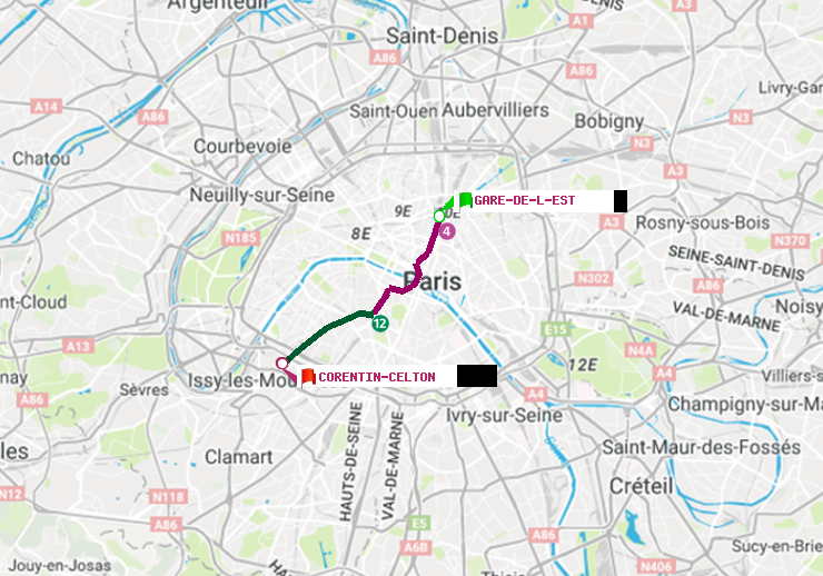 plan itinéraire ratp de Gare de l