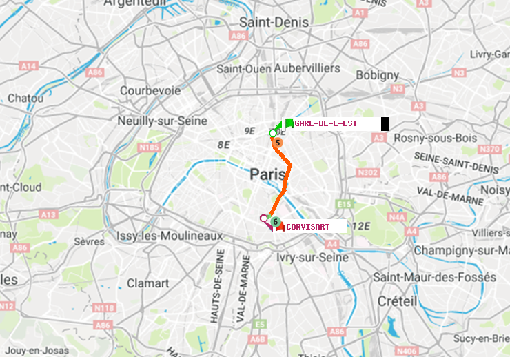 plan itinéraire ratp de Gare de l