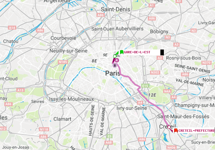 plan itinéraire ratp de Gare de l