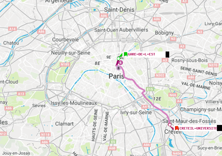 plan itinéraire ratp de Gare de l