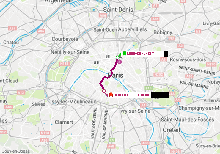 plan itinéraire ratp de Gare de l
