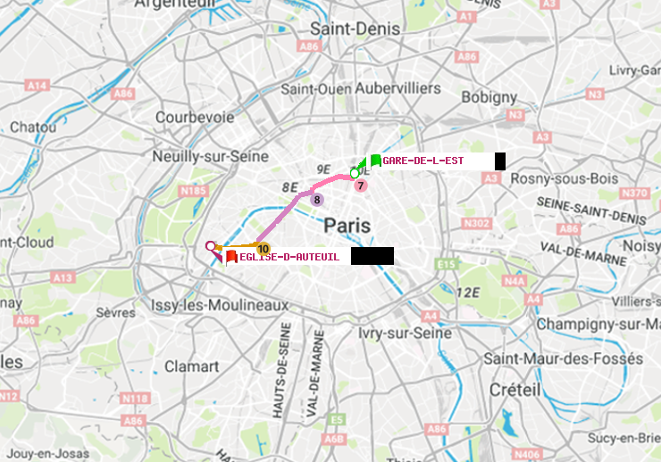 plan itinéraire ratp de Gare de l