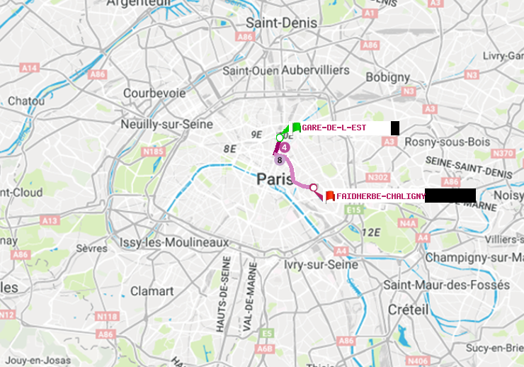 plan itinéraire ratp de Gare de l