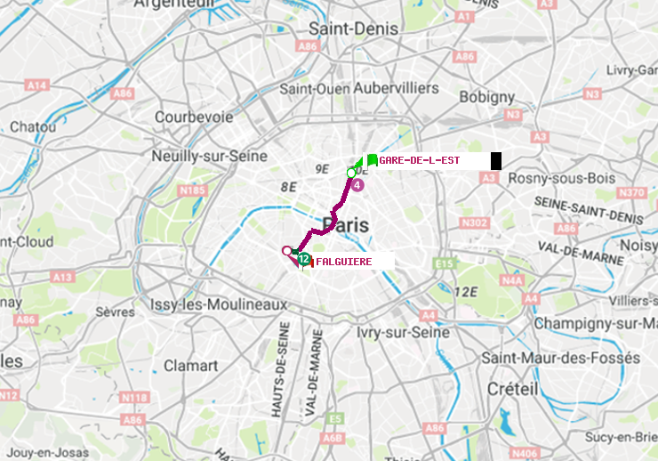 plan itinéraire ratp de Gare de l