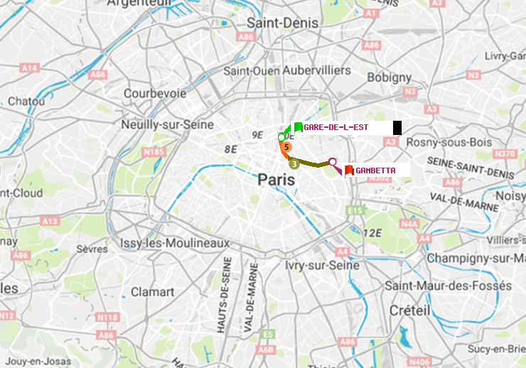 plan itinéraire ratp de Gare de l