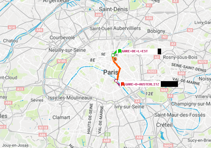 plan itinéraire ratp de Gare de l