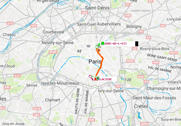 plan itinéraire ratp de Gare de l