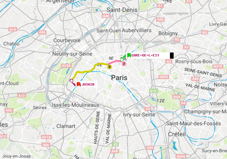 plan itinéraire ratp de Gare de l